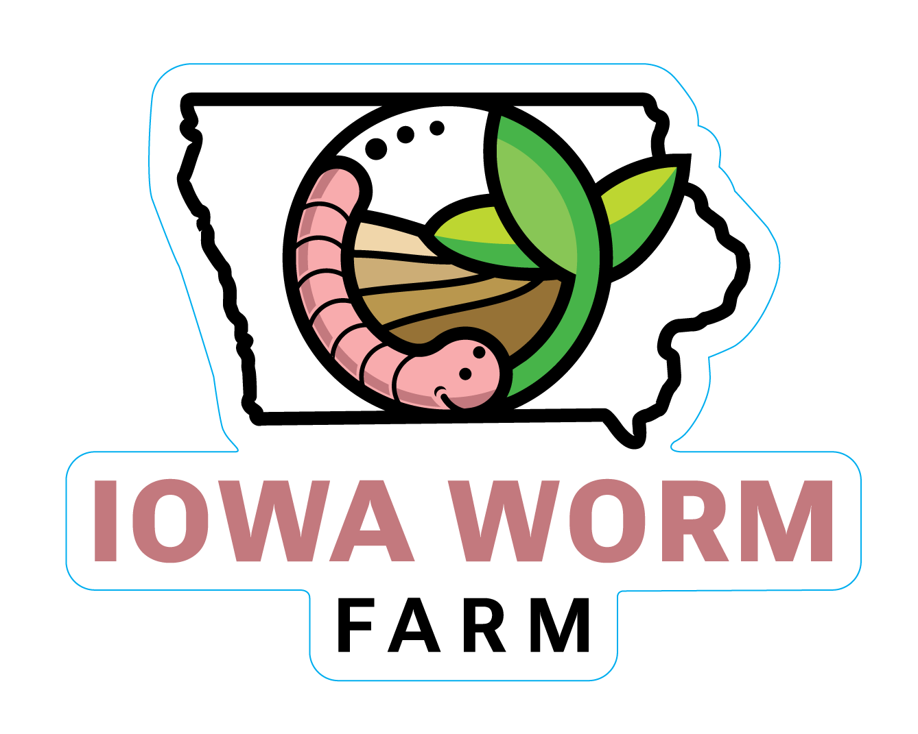 Iowa Worm Farm Logo Sticker
